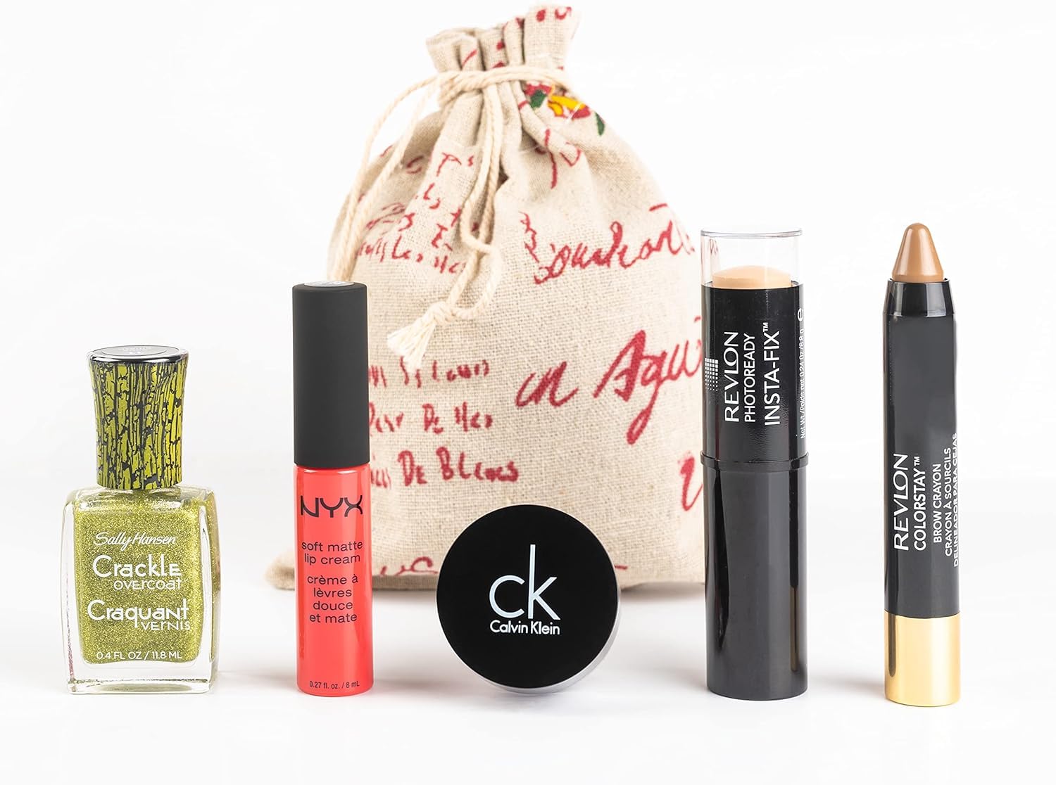 Makeup Set Glamza 5 Piece LUXURY BRAND Lucky Dip Gift Makeup Kit for Women & Teenage Girls - Includes 5 Luxury Makeup Items In Hessian Beauty Bag