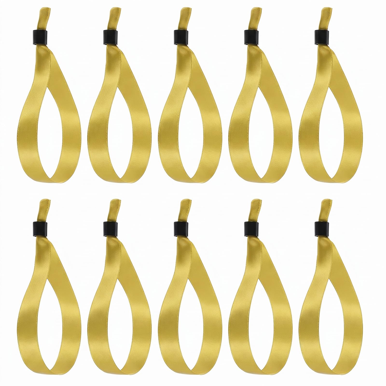 100 Pcs Disposable Event Wristbands Adjustable Satin Wrist Band for Training Meetings Concert Club Quick Release (100, Gold Tone, One Size)