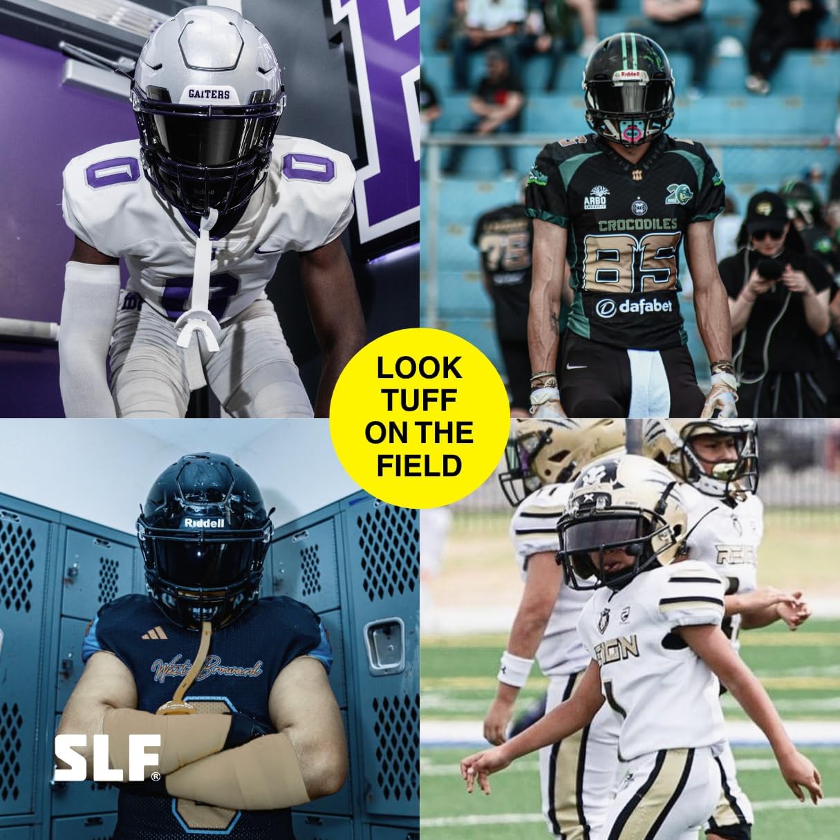 SLEEFS Football Helmet Visor - Tinted Professional Football Visor/Shield - Fits Youth & Adult Helmets - Includes Quick Visor Clips + Microfiber Travel Bag
