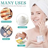 Vista 3 de SATINIOR - Paquete de 6 recipientes de plástico redondos transparentes a prueba de fugas, con tapa para almacenamiento en viajes, sombra de ojos