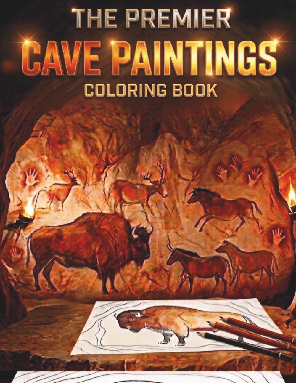 THE PREMIER CAVE PAINTINGS COLORING BOOK INTENSE DESIGNS FOR ALL AGES: Realistic Prehistoric Rock Art and Paleolithic Cave Illustrations for Adults, ... High-Detail Journey into Ancient Worlds)