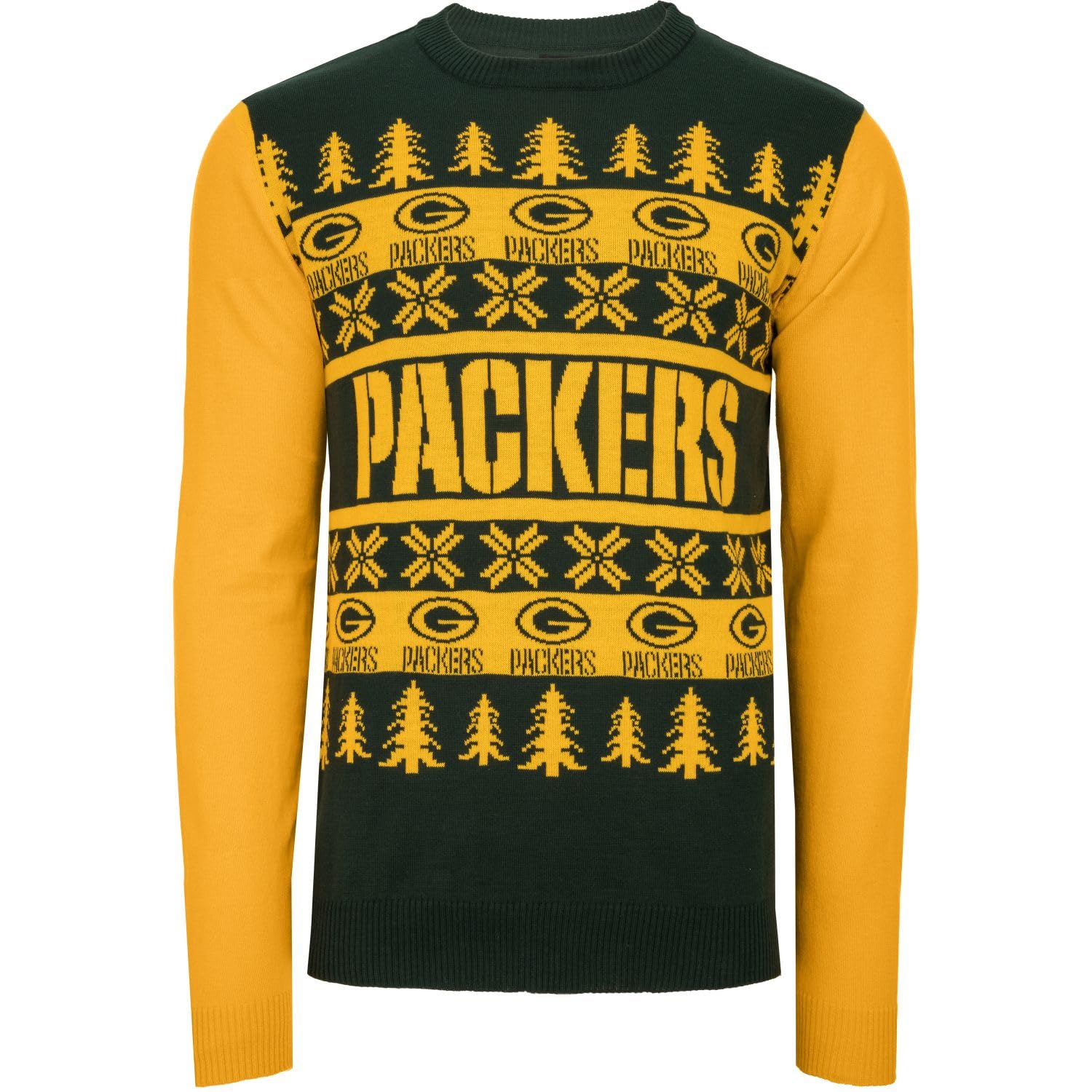 FOCO NFL Ugly Sweater Xmas Knit Pullover - Green Bay Packers - S