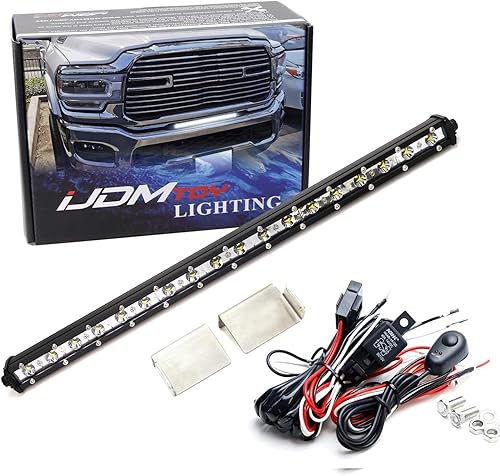 iJDMTOY Kit de barra de luz LED de 20 pulgadas, compatible con Dodge RAM 2500 3500 2020 en adelante, incluye barra de luz LED ultra delgada de 54 W,