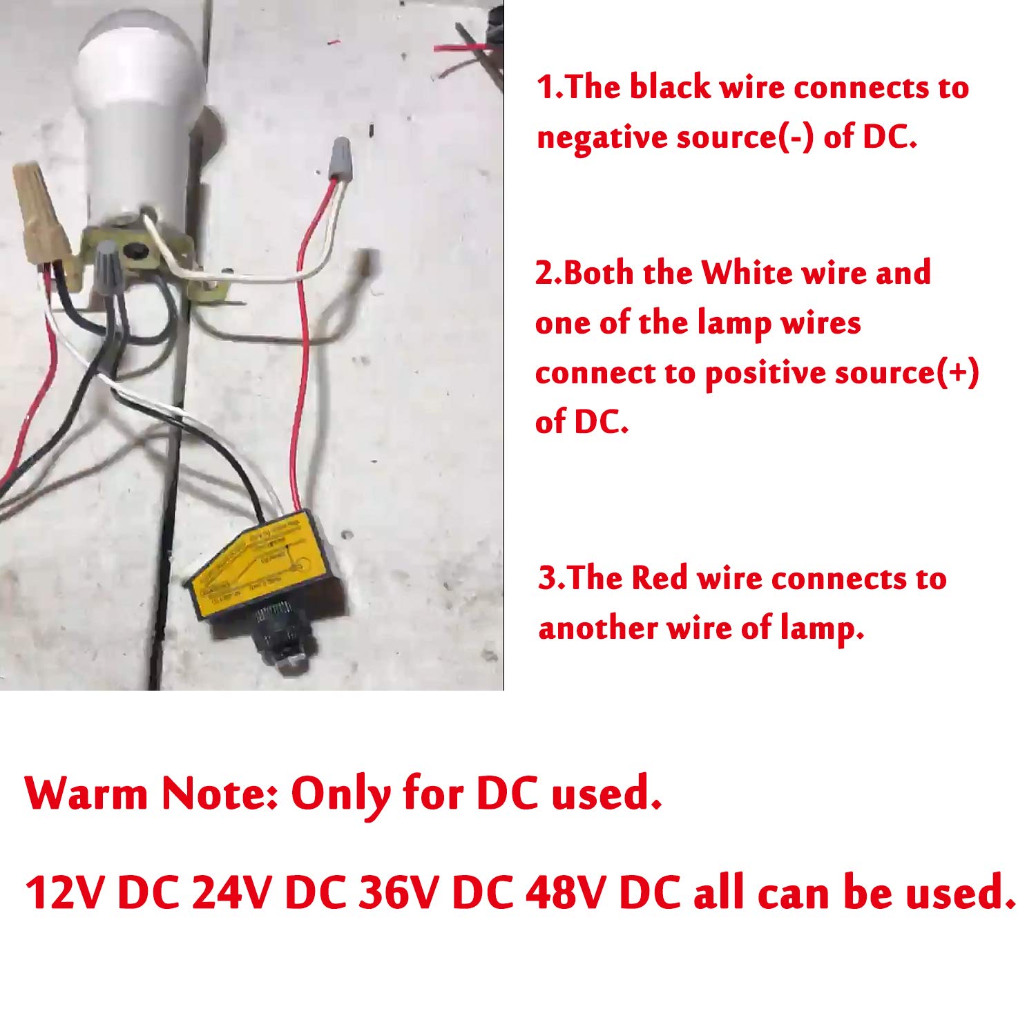 5 Pack Direct Current Photoelectric Switch, 12V/24V/36V/48V Photocell, DC 8V to 50V Light Control With Automatic Illumination Detection Circuit, Dusk to Dawn