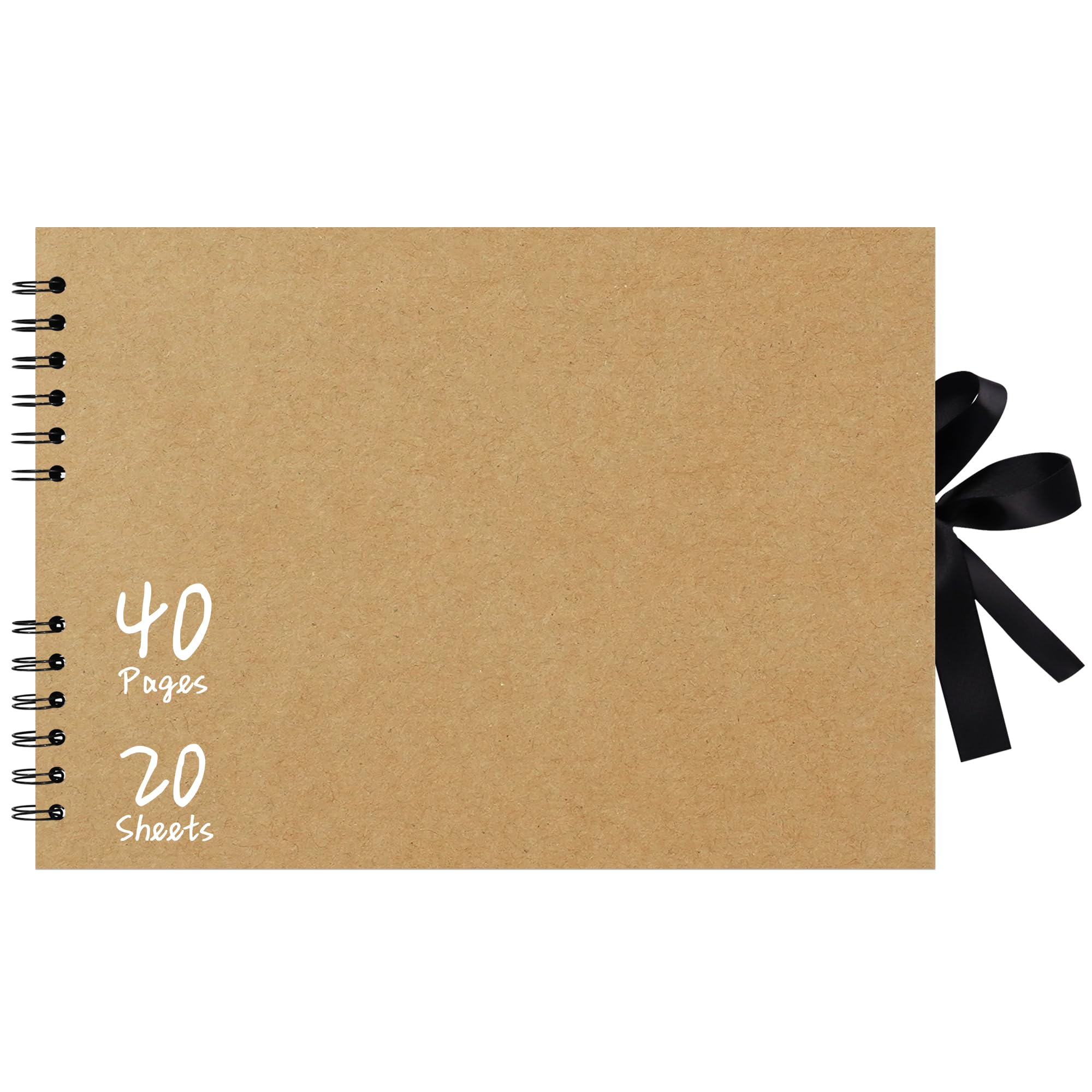 Album Scrapbook Vienrose 20,5x20,5 Cm - Copertina Rigida Kraft, 40 Pagine Bianche, Per Foto E Ricordi - Foto 5