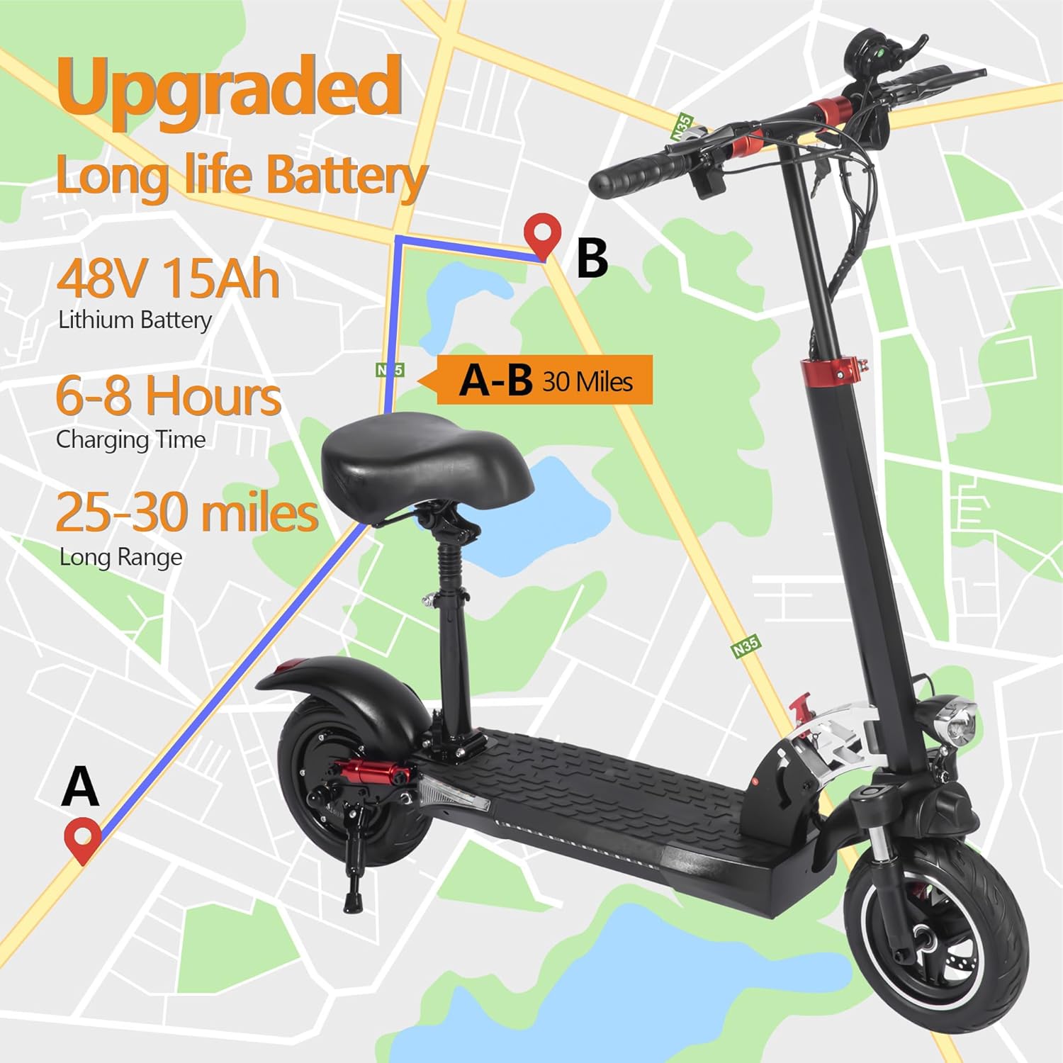 Electric scooter battery and charging information