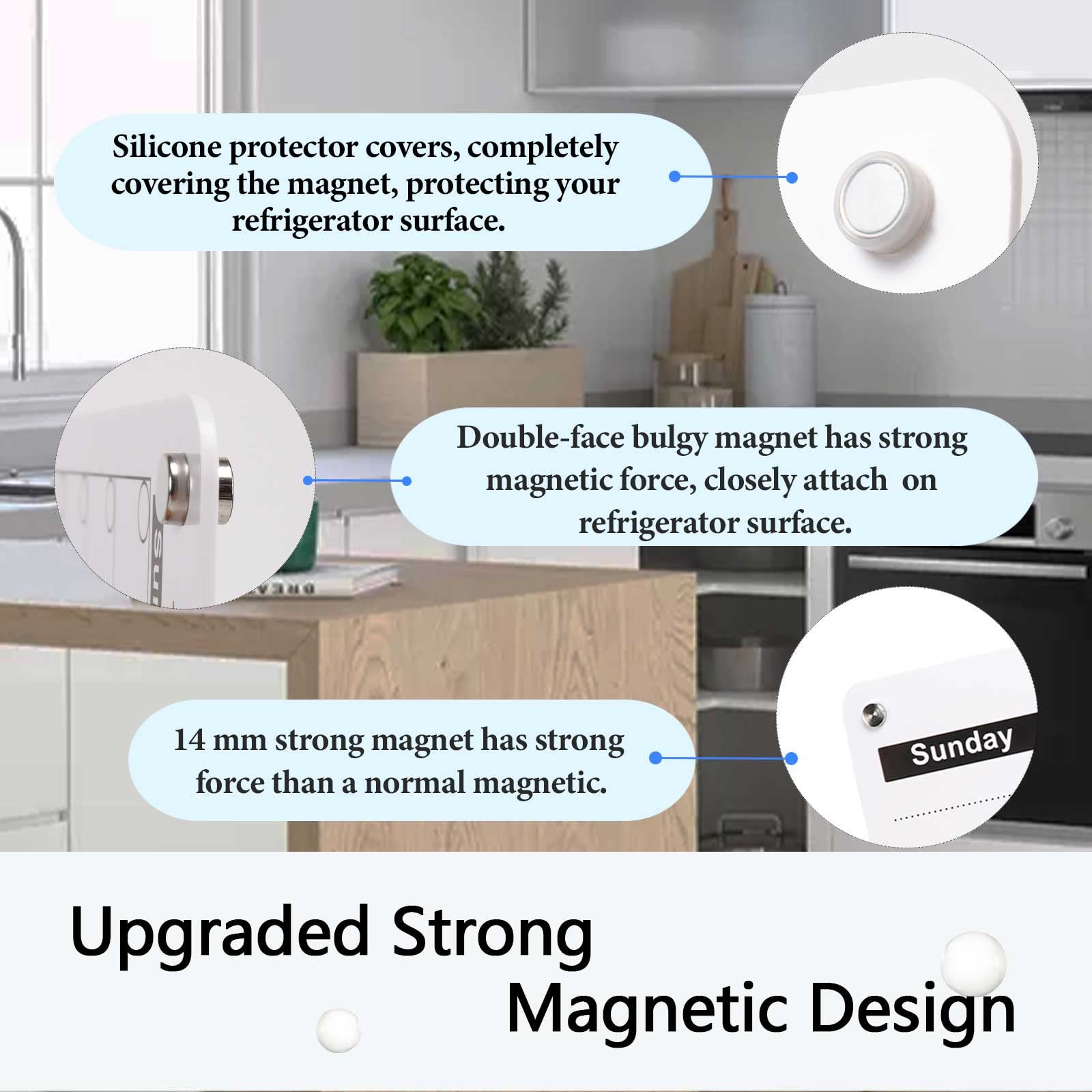 Neepiar Acrylic Magnetic Whiteboard Dry Erase Calendar for Fridge, 16" x 12" Refrigerator Includes 6 Dry Erase Markers with 6 Colors (Monthly & Blank Planner)