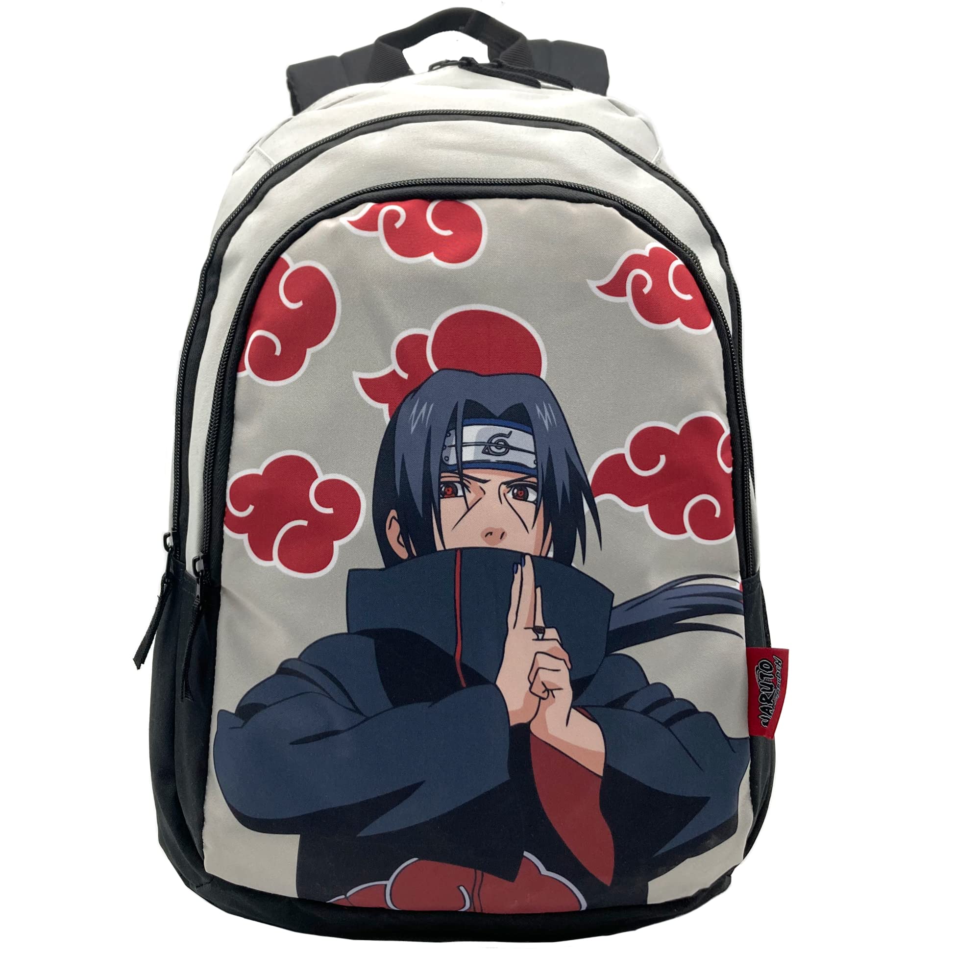 Mochila Escolar Naruto Itachi + Carro Toybags con 4 Ruedas Giratorias - Doble Compartimento y Bolsillo Frontal - Carro con Protección Lateral y Stopper Frontal Anticaída - 44 x 30 x 20 cm