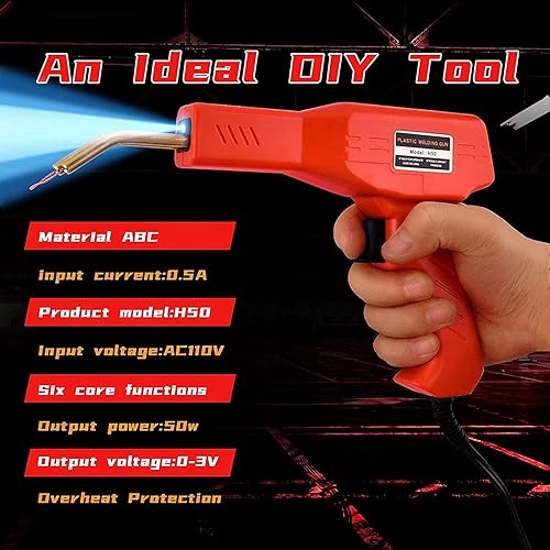 Miniatura 9 de Soldador de plástico, ajuste multiusos, kit de soldadura de plástico, operación rápida, kit de soldadura de reparación de plástico, más cómodo