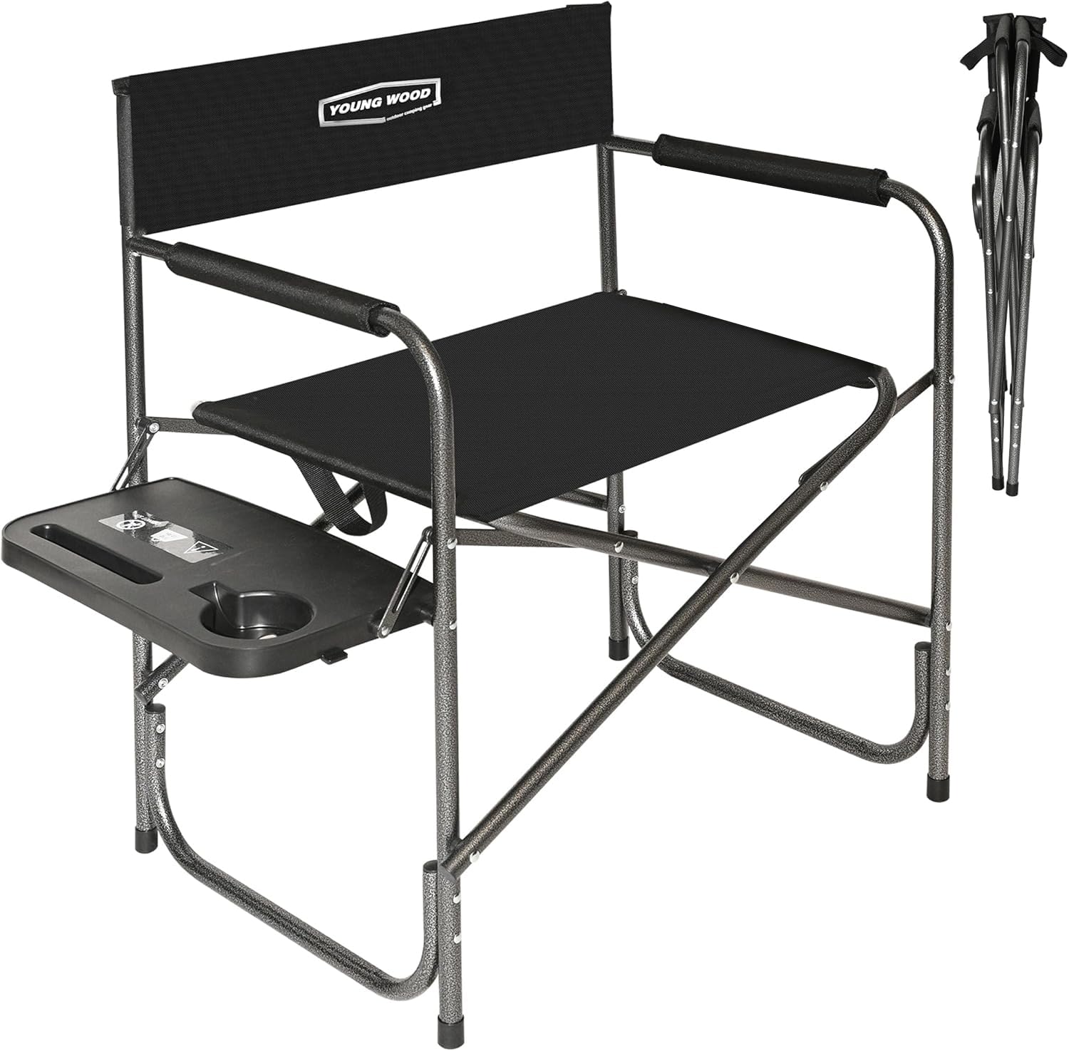 Camping Directors Chair, Lightweight Oversized Portable Folding Chair with Side Table and…
