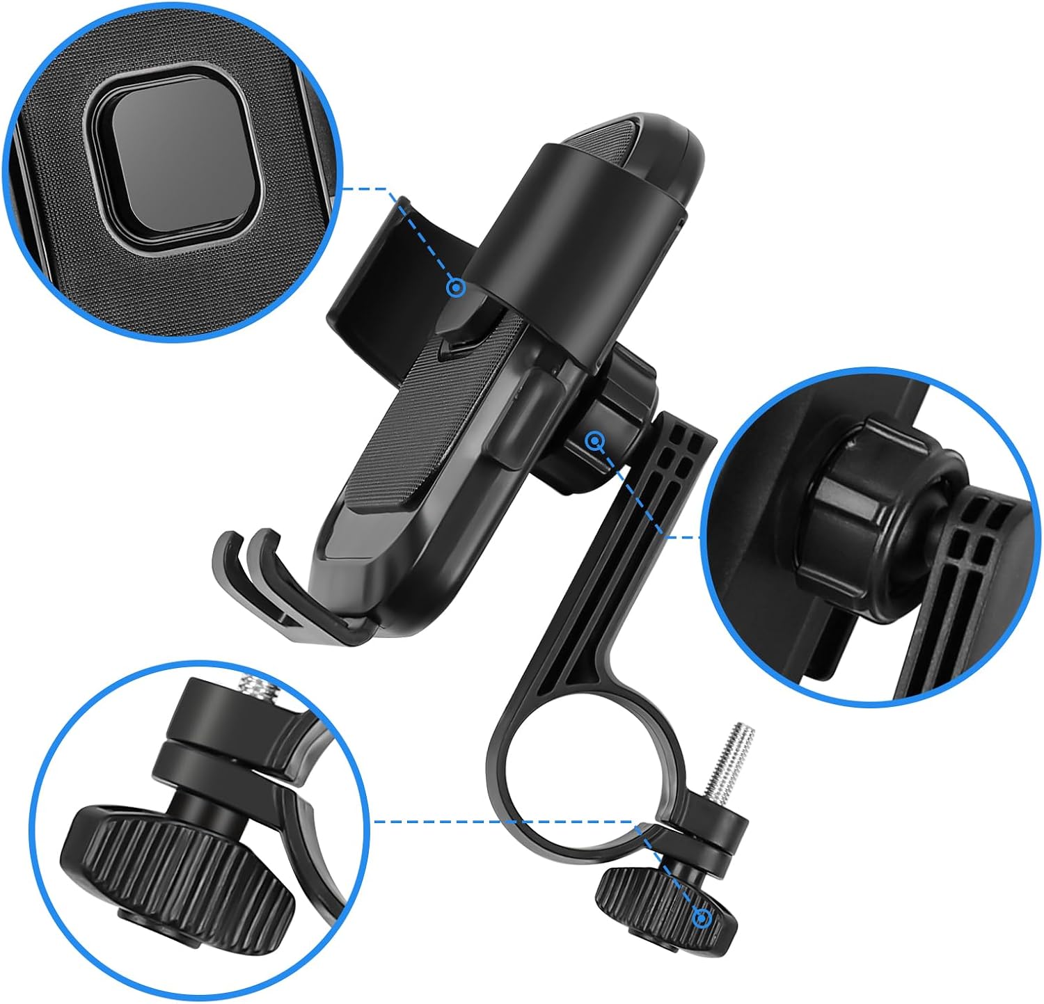 Runhike Electric Bike Phone Holder,Shockproof and Anti-Shake Phone Holder for Electric Bike and Motorcycle,One Hand Operation,1PC