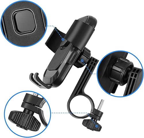 Miniatura 6 de Soporte de teléfono eléctrico para bicicleta, a prueba de golpes y antivibraciones, para bicicleta eléctrica y motocicleta, operación con una mano,