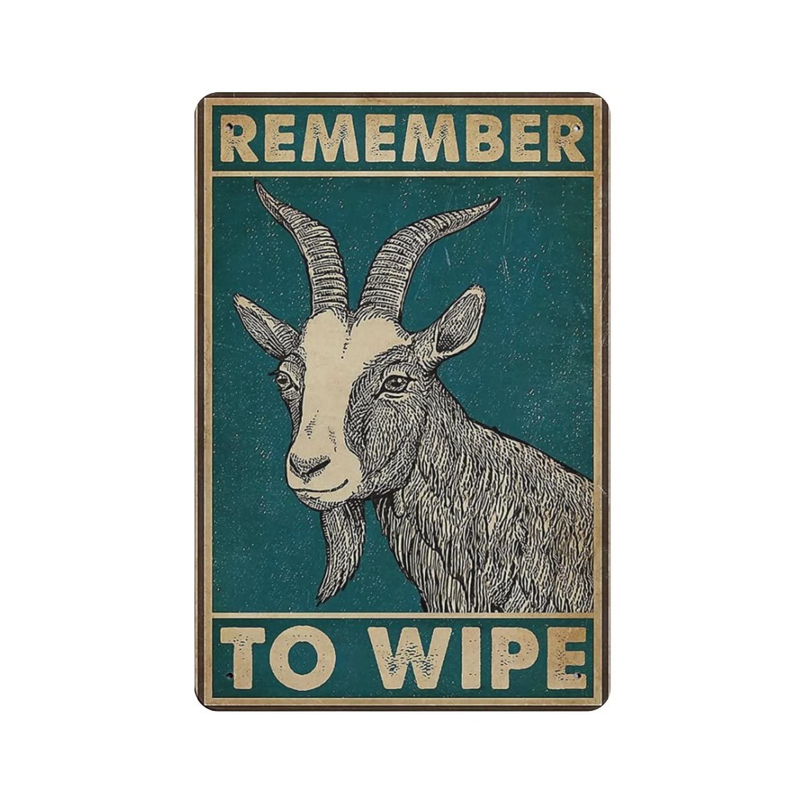 AOOEDM Sheep Remember to Wipe Metal Signs for Garage Man Cave Bar Kitchen Coffee Tin Sign Nostalgic Wall Decor Signs Vintage Retro Poster