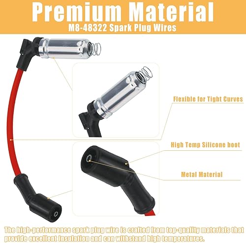 Miniatura 5 de 41-110 Bujías de iridio y cables de bujía M8-48322 para 5.3 6.0L 6.2L Chev-y GM-C Silve-rado Subu-rban Avalan-che Cadi-llac Escal-ade Yu-kon Sierra