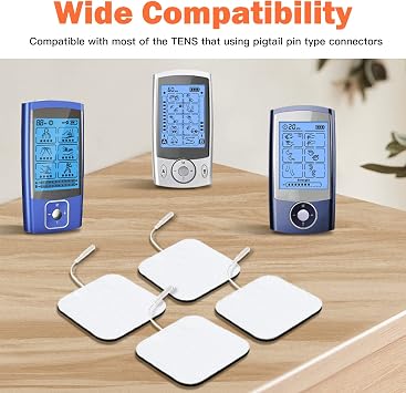24 Pack 2''X2'' Large TENS Unit Electrode Pads, White