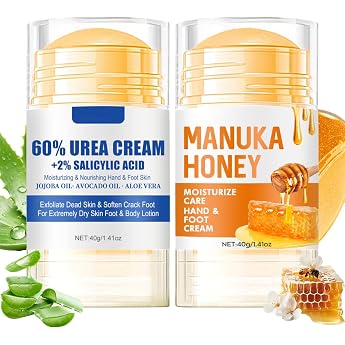 Hydrating and Anti-Cracking Foot Cream Moisturising and Anti-Crack Foot Cream Urea Foot Cream 60% Foot Cream Very Dry Feet Foot Care Cream for Cracked Feet Dry Feet Urea Foot Cream 2 Pieces