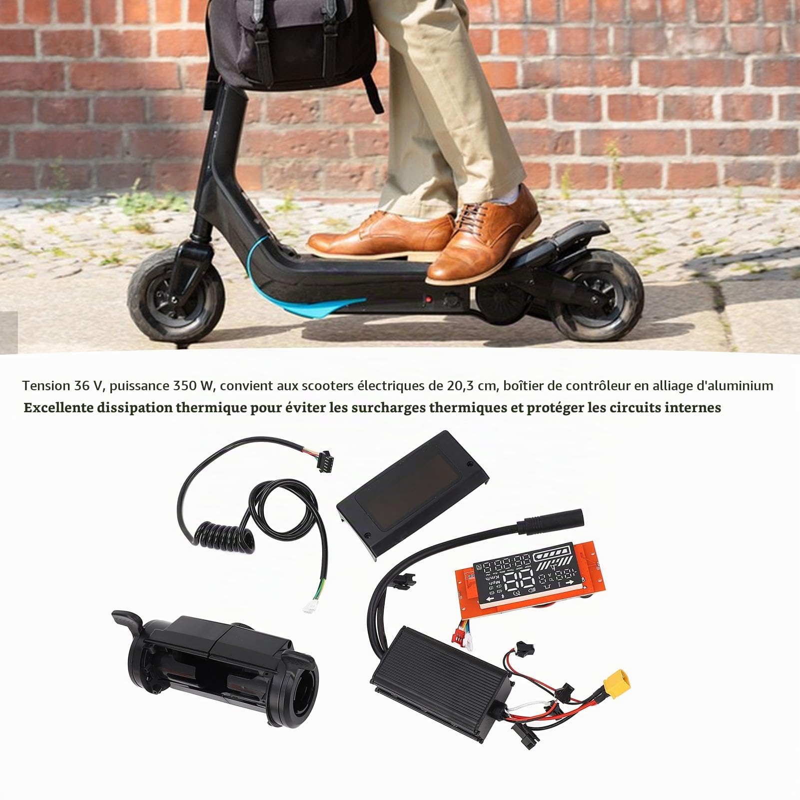BuyWeek Kit de Tableau de Bord de Contrôleur de Moteur de Scooter Électrique pour KUGOO S1 S2 S3, 36V 350W Kit de Carte de Circuit Imprimé de Accélérateur de Contrôleur de Trottinette Électrique