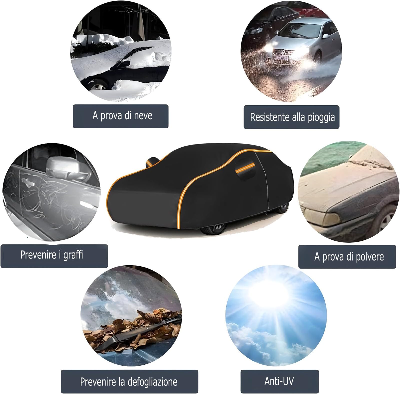 Bâche Voiture pour Siège Marbella(347,5x146x144,5cm),Anti-Ultraviolet,Anti-Pluie,Anti-Gel,Protection Solaire,Anti-Sable,Anti-Poussière Et Feuilles Mortes