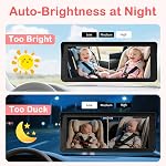 Dual Baby Car Camera for 2 Kids – 6.9” Split-Screen HD Display, Infrared Night Vision, Easy Installation, Backseat Camera for Infant & Toddler Safety, Compatible with All Car Models by Fodkh