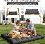 Coussins à balançoire extérieurs, 3 Siège Coussin à balançoire de porch Remplacement avec dossier, Coussins à balayer pour meubles d'extérieur, pour jardin de porcch,Patio,Coussin de banquette de jardin