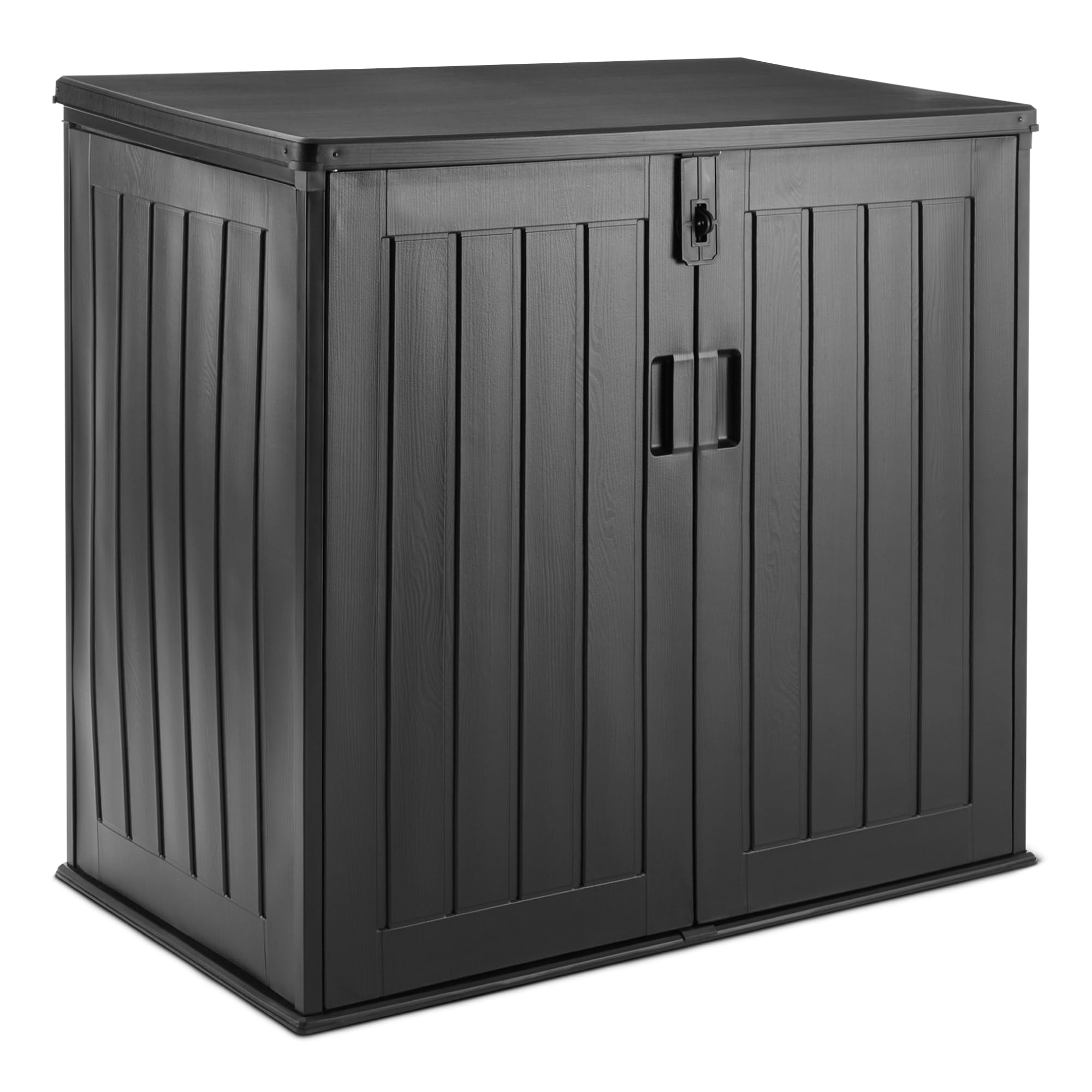 Amazon Basics – Abri de Rangement,Noir,116cm x 70,5cm x 112,8cm