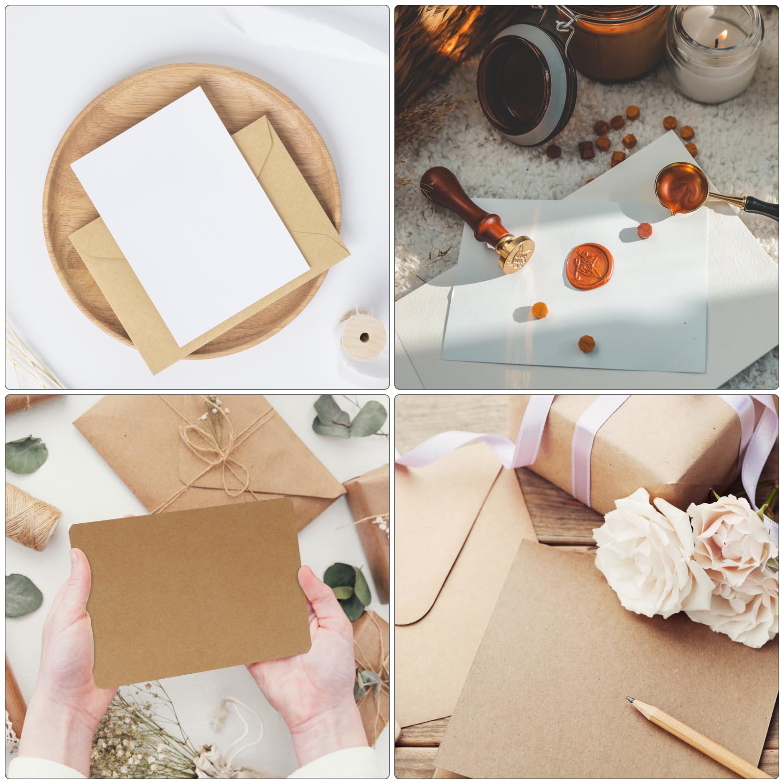 VOSSOT 100 sztuk kartek A6 z papieru typu kraft, 14,8 x 10,5 cm, 300 g/m², puste kartki pocztowe, puste kartki, karton typu kraft do drukowania, kartki pocztowe do drukowania, zaproszeń, kartek