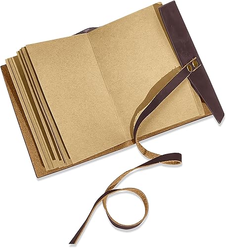 Miniatura 5 de Diario de cuero de 4 x 6 pulgadas, cuaderno de cuero genuino para hombres y mujeres, 300 páginas de líneas, diario encuadernado en cuero vintage