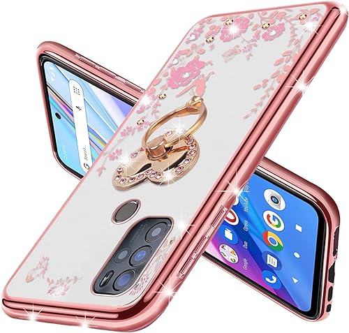 Miniatura 3 de KuDiNi BLU G91 Pro - Funda protectora transparente con función atril y correa para BLU G91 Pro para BLU G91 Pro (oro rosa)