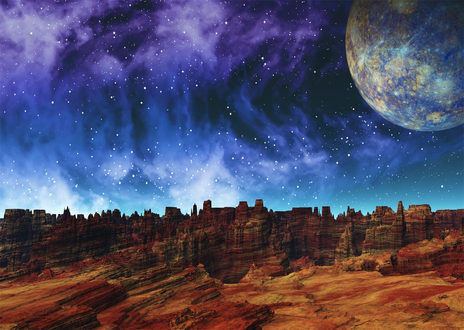 BELECO 3x2.5m Telo sfondo rocce deserto notte | Cielo stellato stelle via lattea spazio galassia sfondo fotografia ritratti accessori studio foto
