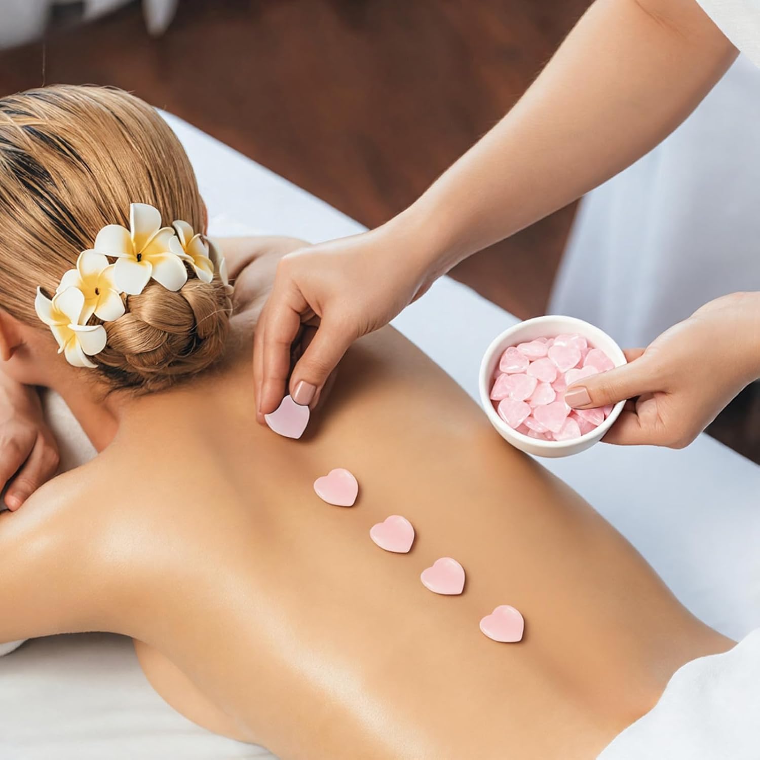 120 Pcs Valentine's Day Rose Quartz Heart Crystals Bulk, 0.8 Inch Heart Shaped Rocks Natural Pocket Polished Love Carved Healing Stones Worry Crystal with Flannel Bag for Women Gifts - Image 3