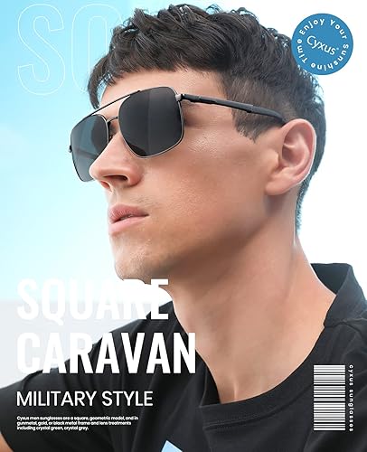 Miniatura 2 de Cyxus Gafas de sol polarizadas estilo aviador para hombre, lentes espejadas clásicas, protección UV