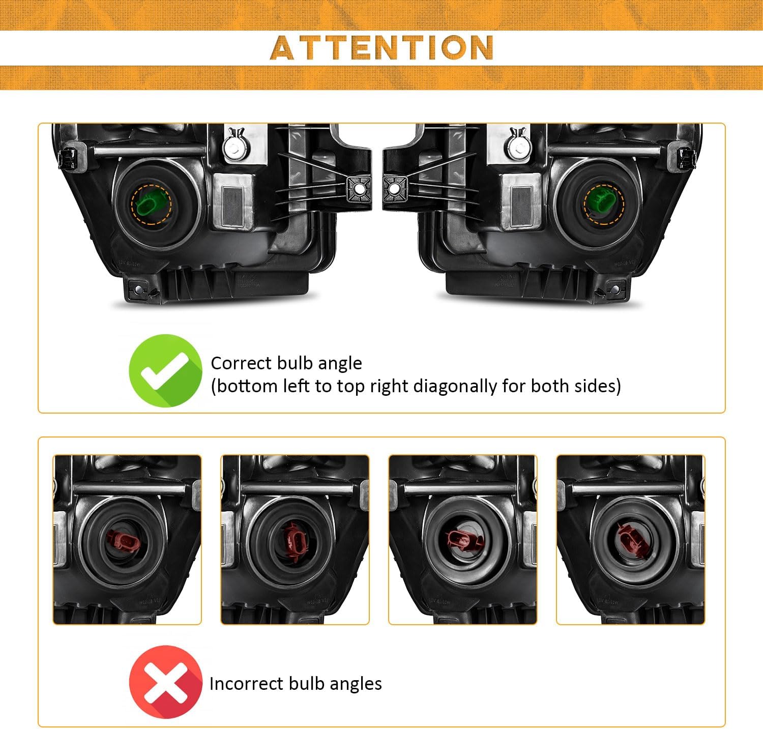 WEELMOTO For 2008-2010 Ford F250 F350 F450 F550 Super Duty Headlight Assembly, 2008 2009 2010 Headlight Pair Replacement Black Housing Left+Right Side