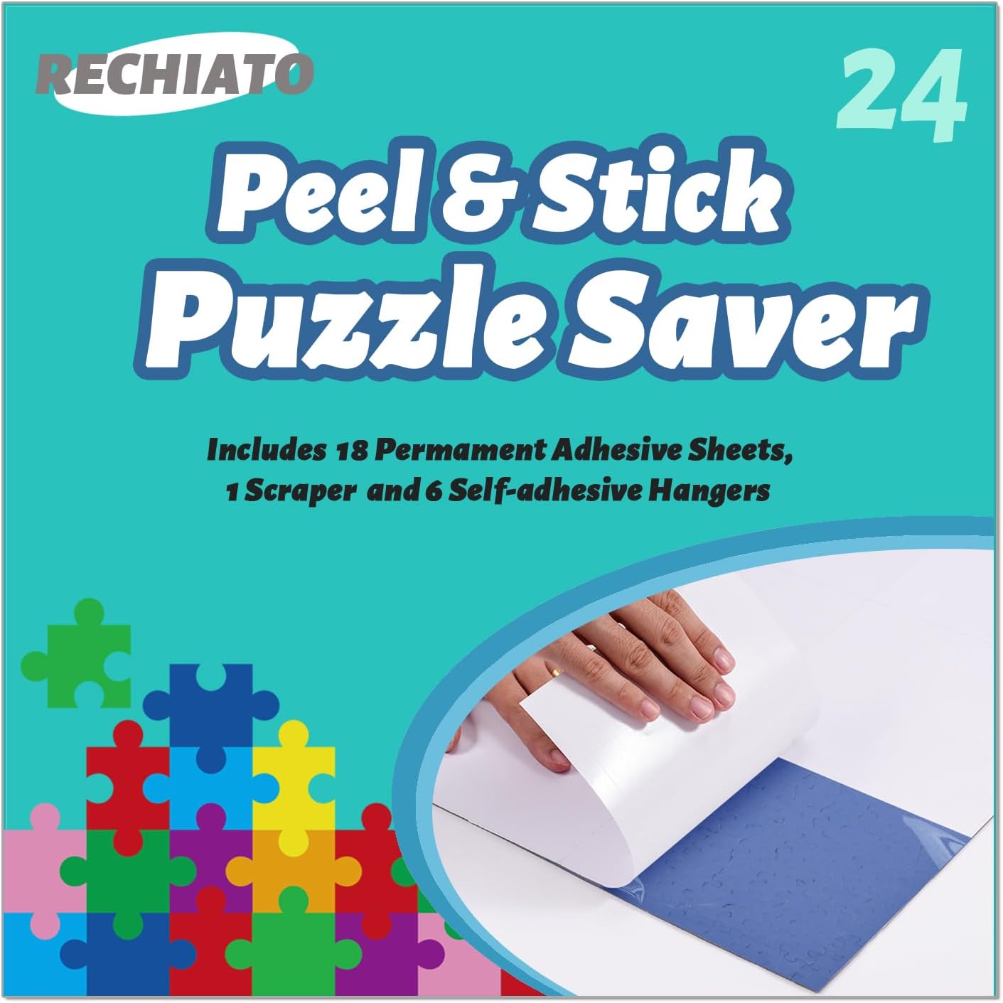 Preserve 4 X 1000 Puzzle Glue Sheets,24Sheets Puzzle Saver Peel and