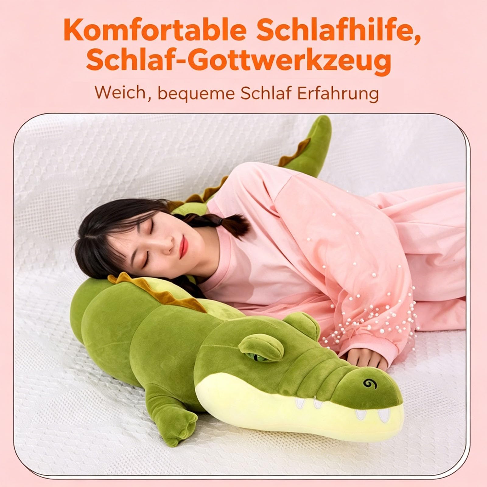 Riesen Krokodil Kuscheltier XXL, Groß Krokodil Stofftier Plüschtier Alligator, Krokodilkissen Plüschtier, Kawaii Plüschtier Krokodil Spielzeug Kissen, Geschenk für Jungen Mädchen (100cm,Grün)