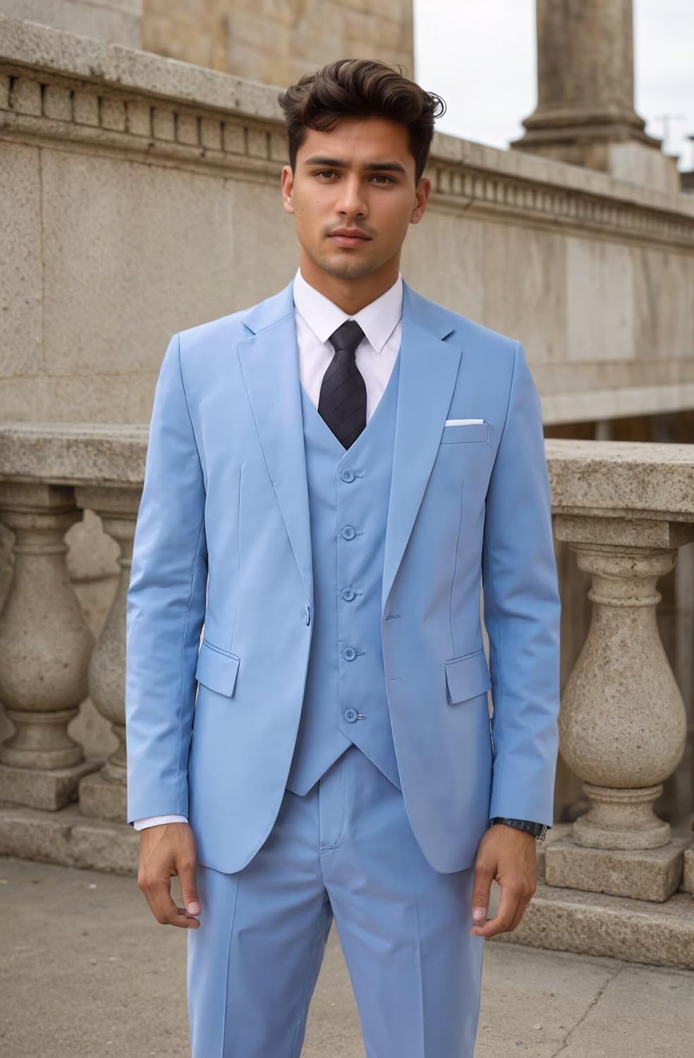 Suits for Men Slim Fit 3 Piece, Formal Mens Suits Big and Tall Tuxedo for Men Groom Wedding Business Prom Dinner Party Dress