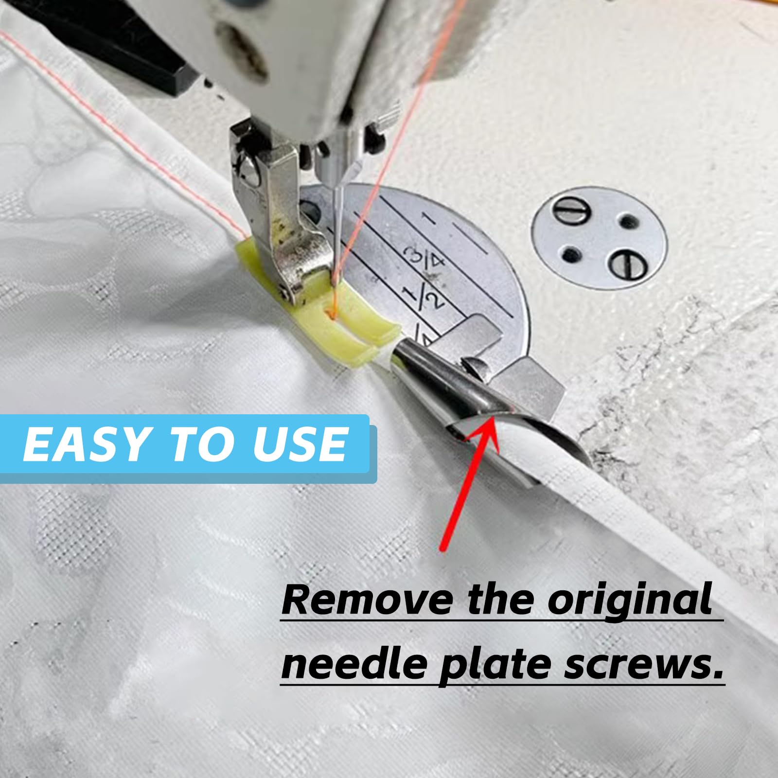 Set 4 Piedini Per Orlo Arrotolato - Guida Cuciture 3-6mm Per Macchina Da Cucire Domestica - Foto 10