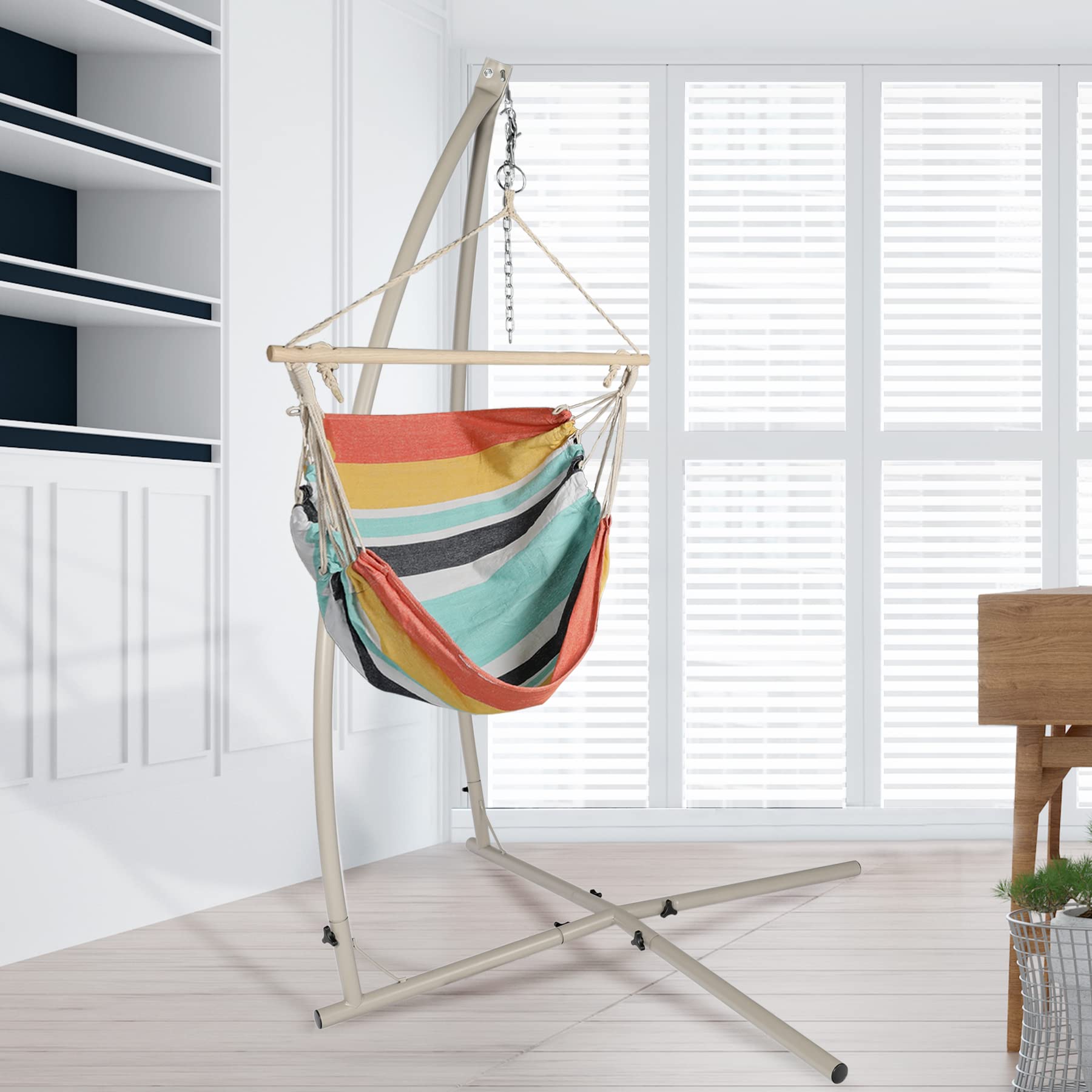 Buy LAZZO CType Hammock Chair Stand,Heavy Duty Steel Solid Hammock