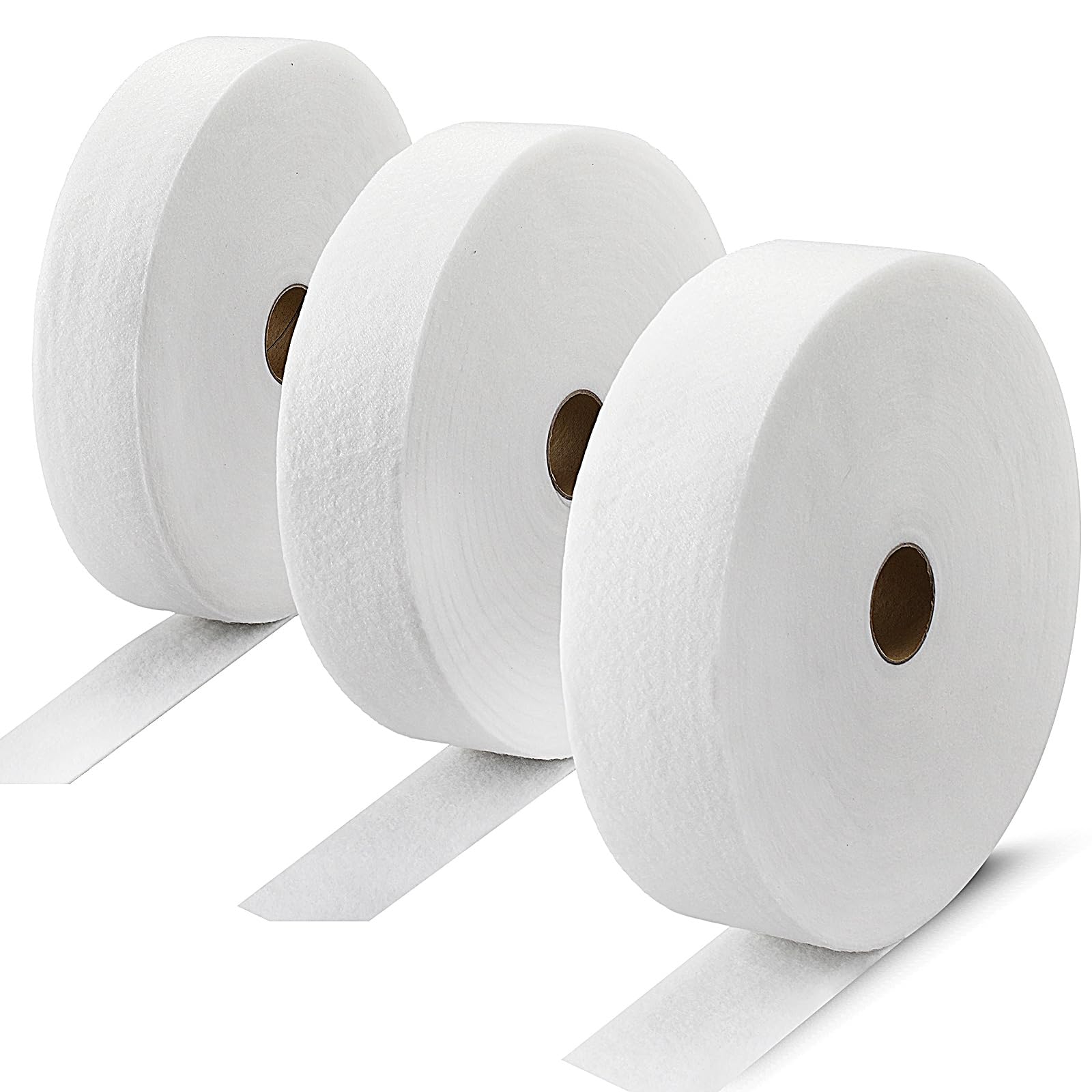 HunnmingRe 3 Rolls Batting Strips, 2 1/2, 2 1/4, 2 Inches, Total 150 Yard Cotton Blend Batting Roll Fabric Strips for DIY Sewing Quilts Needle Punched Braided Rug Purse