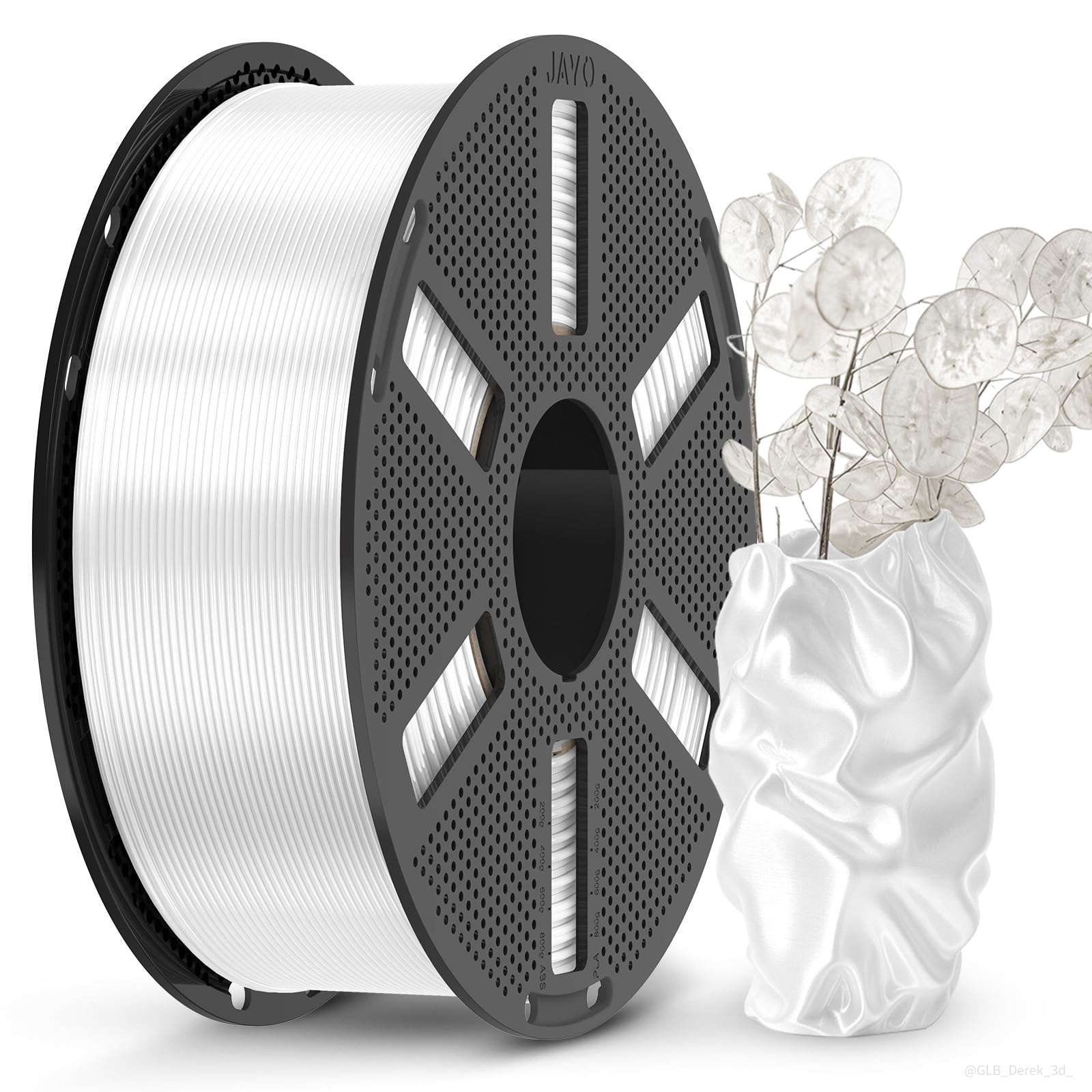 JAYO Silk PLA 3D Printer Filament 1.75mm, 1.1kg, White