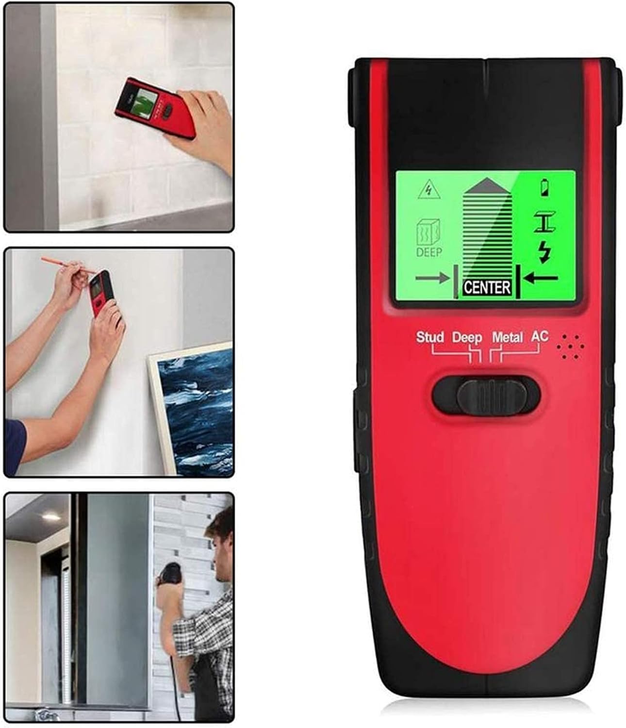 Stud Finder Sensor Wall Scanner Electronic Stud Locator Wall Wood Beam Joist Finders with LCD Display for Wood Live AC Wire Metal Studs LCD Display