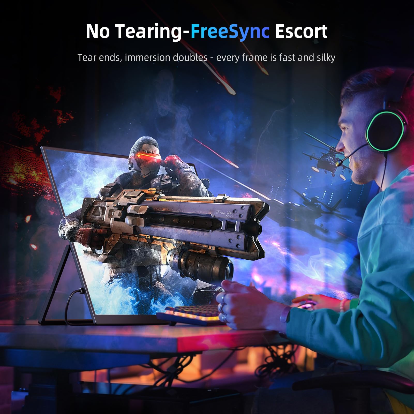 EVICIV Écran Portable 18,5 Pouces 120Hz 125% sRGB 1080P FHD FreeSync IPS Moniteur avec VESA & béquille