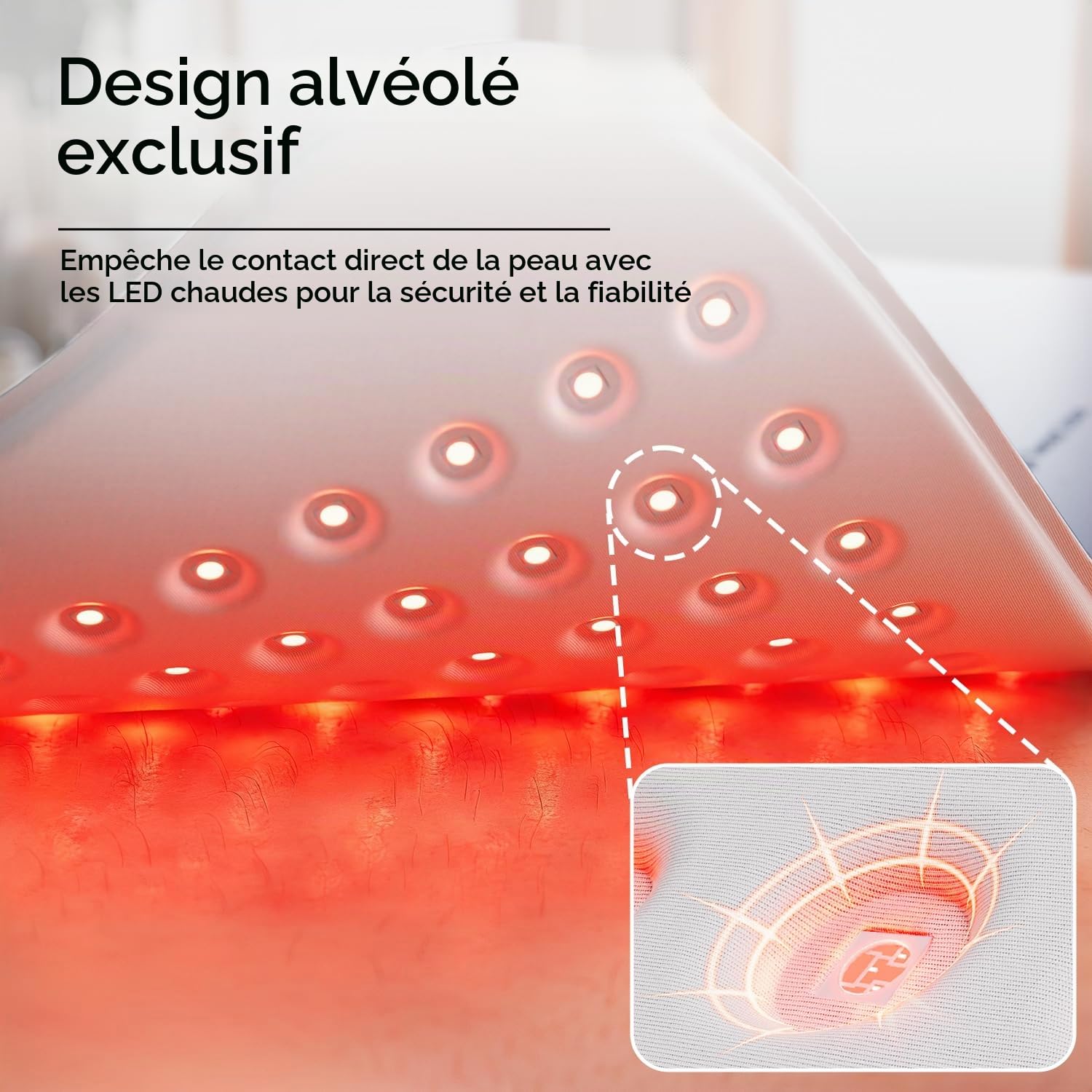 Ceinture de luminothérapie rouge Hello Face pour le corps, 76 x 30 cm, technologie TriChip™, tapis infrarouge 36W avec minuterie, soulagement des douleurs musculaires, 660nm & 850nm (Gris)