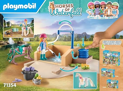 Miniatura 5 de Playmobil 71354 Estación de lavado de caballos de cascada con Isabella y Leona