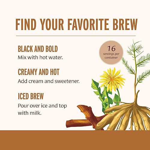 Miniatura 4 de Banyan Botanicals Bitter & Bold  Alternativa de café de hierbas orgánica sin cafeína  Cardo de leche, achicoria y diente de león alternativa de café