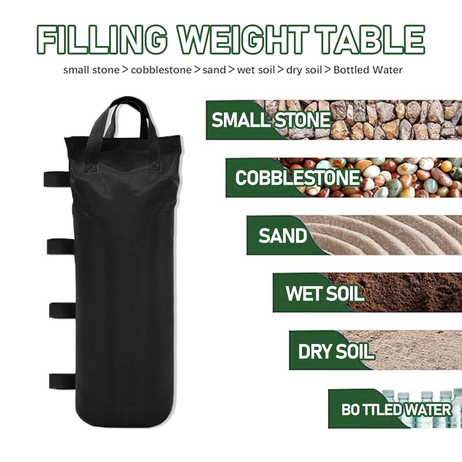 YSOOUA Gewichte für Pavillon - 8 Stück Sandsäcke 51x21cm Mit Fixierter Nagel - 600D Oxford Stoff Beschwerung für Pavillon, Garten, Strand, Zelt