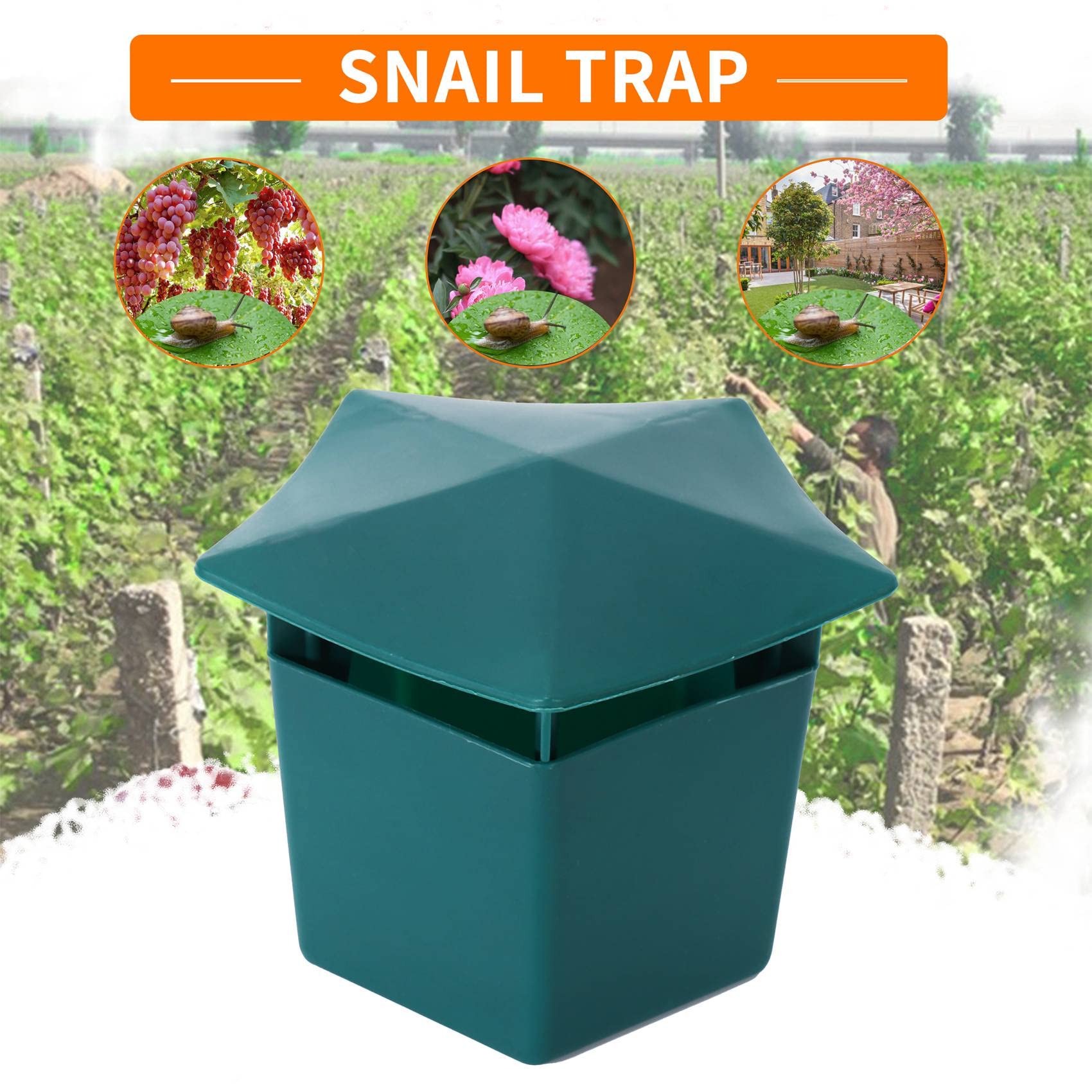 Fayrimi 8 Pieces Beer Snail Traps Eco-Friendly to Catch Slugs Snails Catcher, Safe for Kids and Pets, Green - Image 2