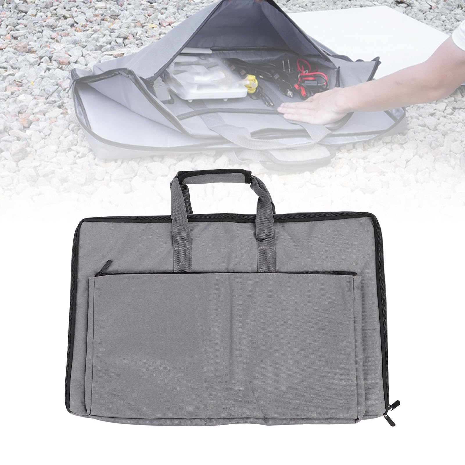 Zerodis Necessaire da Viaggio in Tela, Custodia Porta Satellite con Doppia
