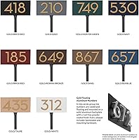 Vista 4 de Montague Metal Products Placa de dirección horizontal flotante moderna de 4 pulgadas con estaca de césped, letrero de dirección montado, letrero