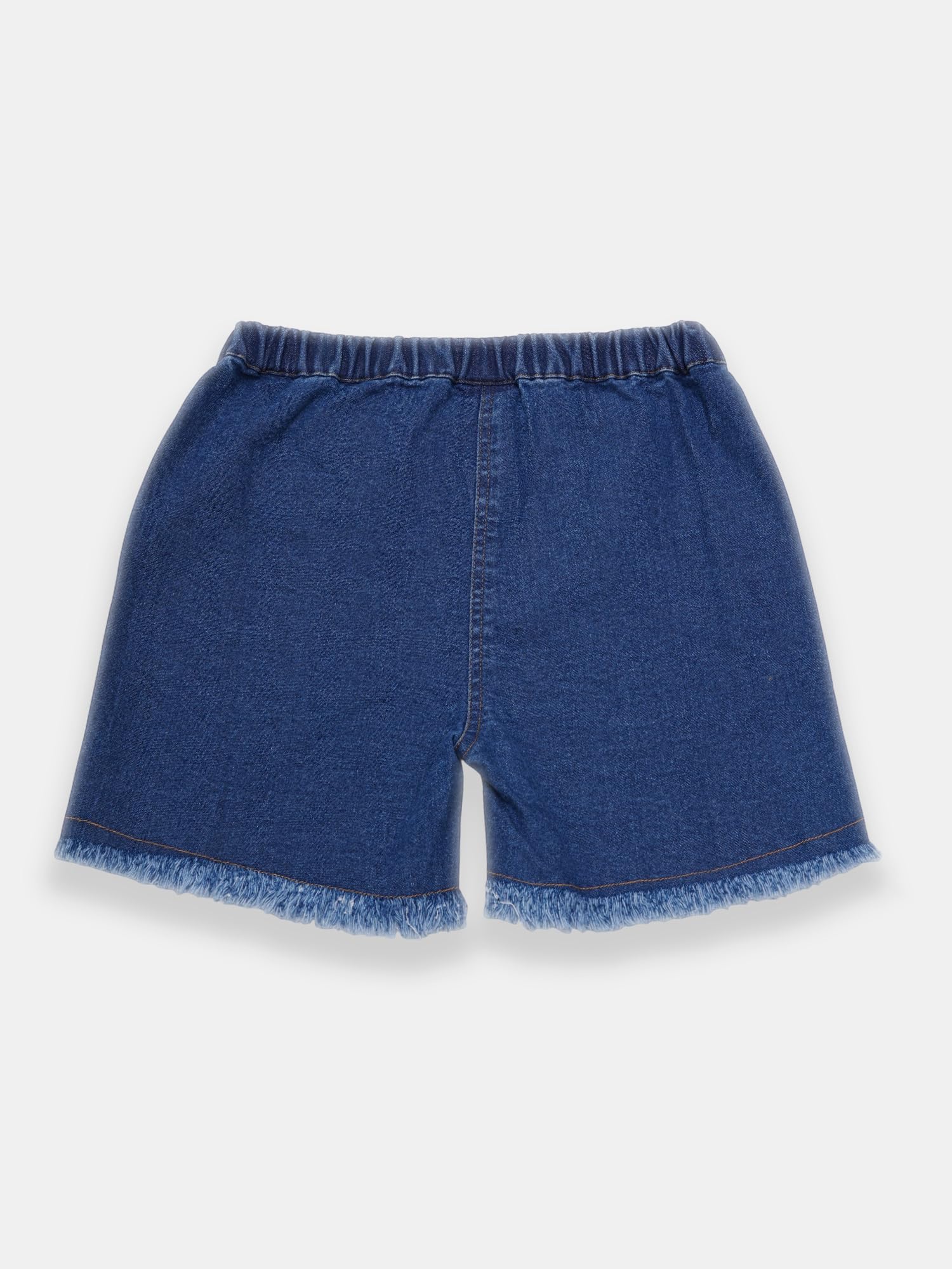 CREATIVE KIDS Girl Navy Blue Embroidered Denim Shorts - Image 2 thumbnail