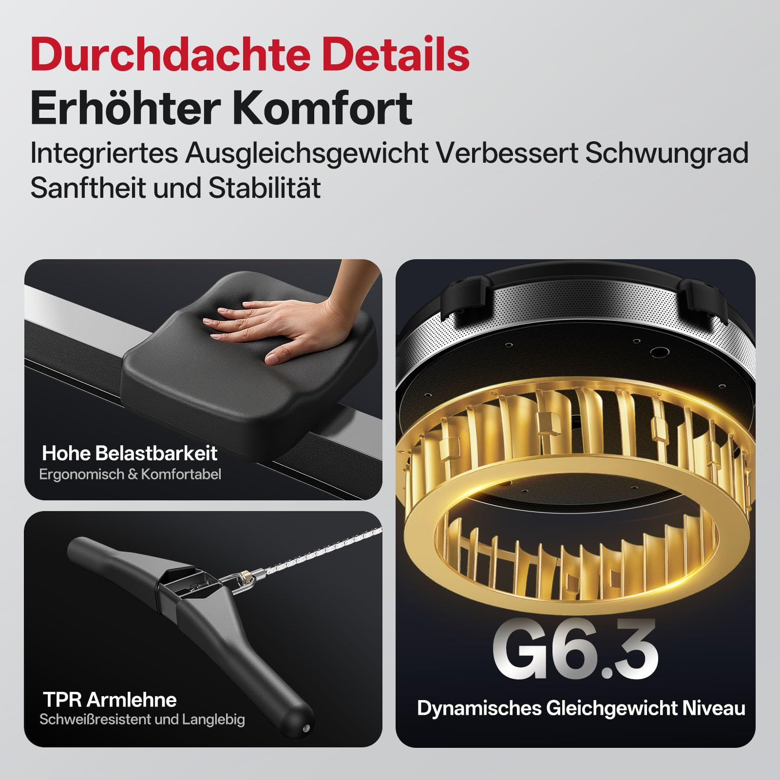 PASYOU Rudergerät Luftwiderstand für Zuhause, Professionelles Rudergeräte mit 10 Stufen Einstellbar, Professionelles Indoor-Rudergerät, Ergonomischer Komfortsitz,mit Kinomap APP, Tragfähigkeit 160 KG